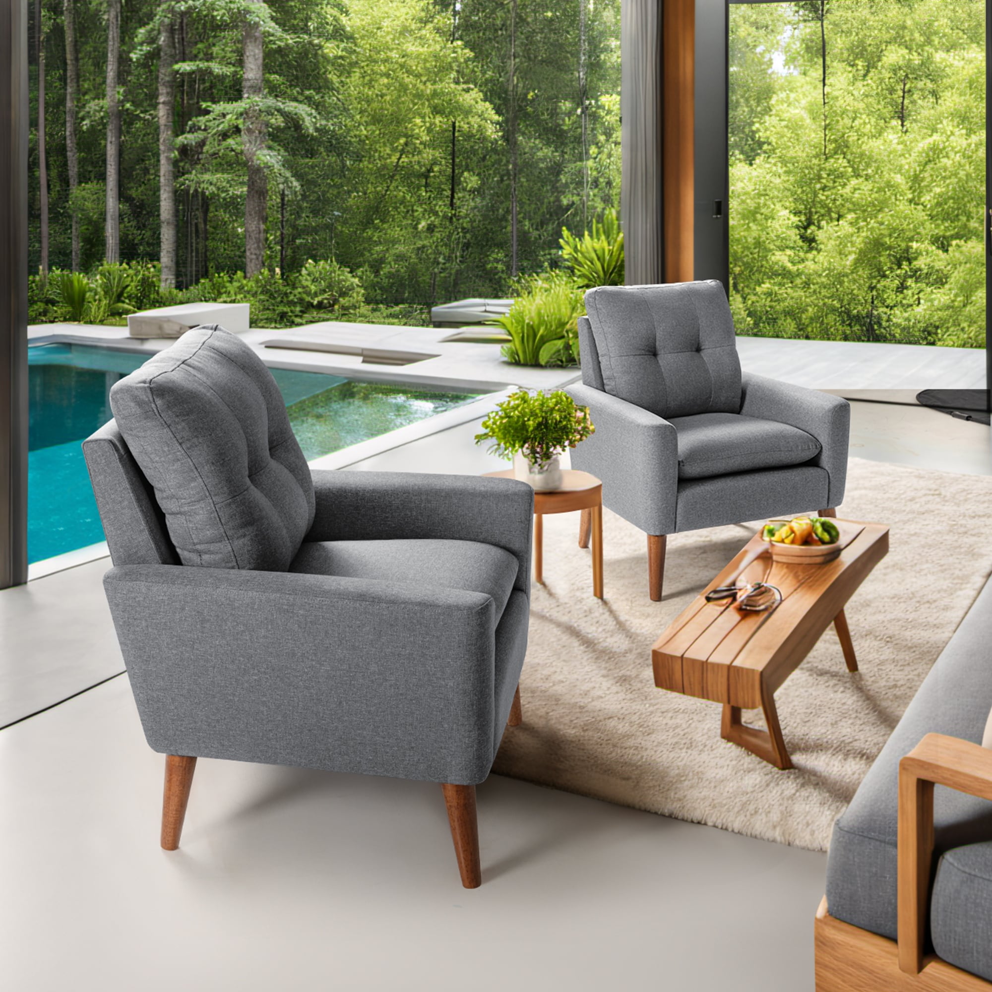 Homall Accent Chair Modern Fabric Upholstered Arm Chair Wood Legs Lounge Chair for Living Room On Sale Bed Bath Beyond 39721674