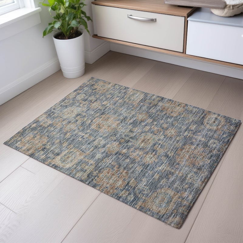 Premium Washable Super Soft Farmhouse Mayfield Rug - Denim - 1'8" x 2'6"