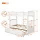 preview thumbnail 6 of 36, Twin Over Twin Bunk Bed with Ladder and Safety Rail, Twin Trundle Bed with 3 Drawers for Teens Bedroom, Guest Room Furniture