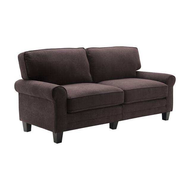 Serta Copenhagen 73" Sofa Couch for Two People, Pillowed Back Cushions and Rounded Arms, Durable Modern Upholstered Fabric