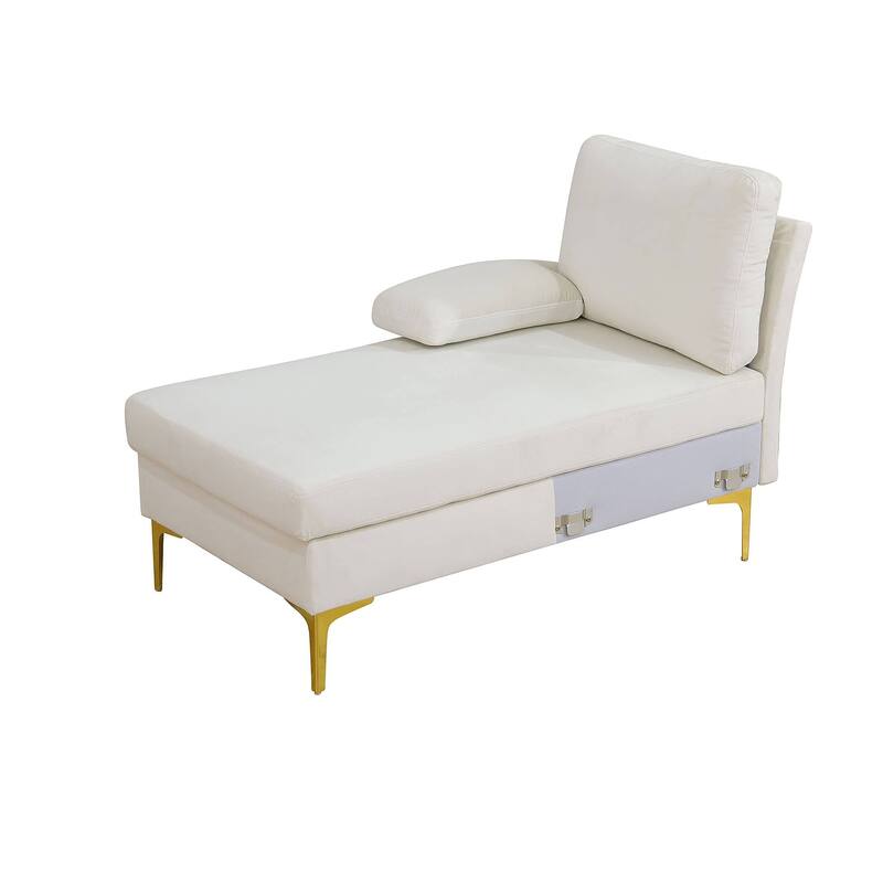 Off-white Fluffy Fabric U-shaped 3-Piece Living Room Sofa set