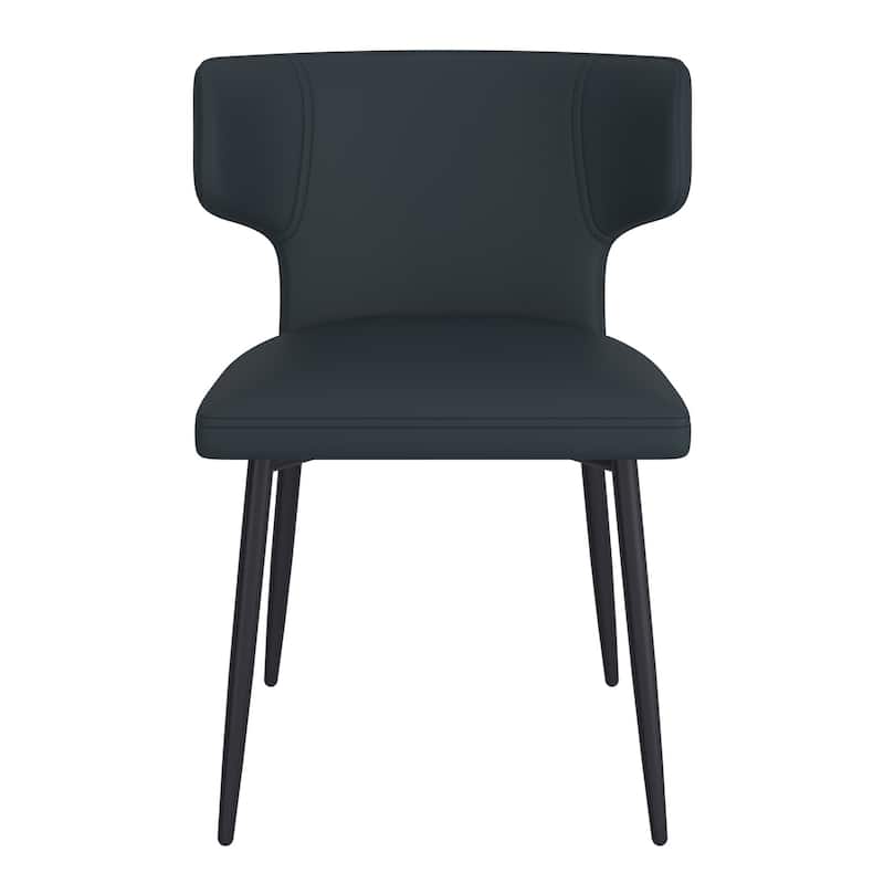 Contemporary Fabric and Metal Dining Chair, Set of 2