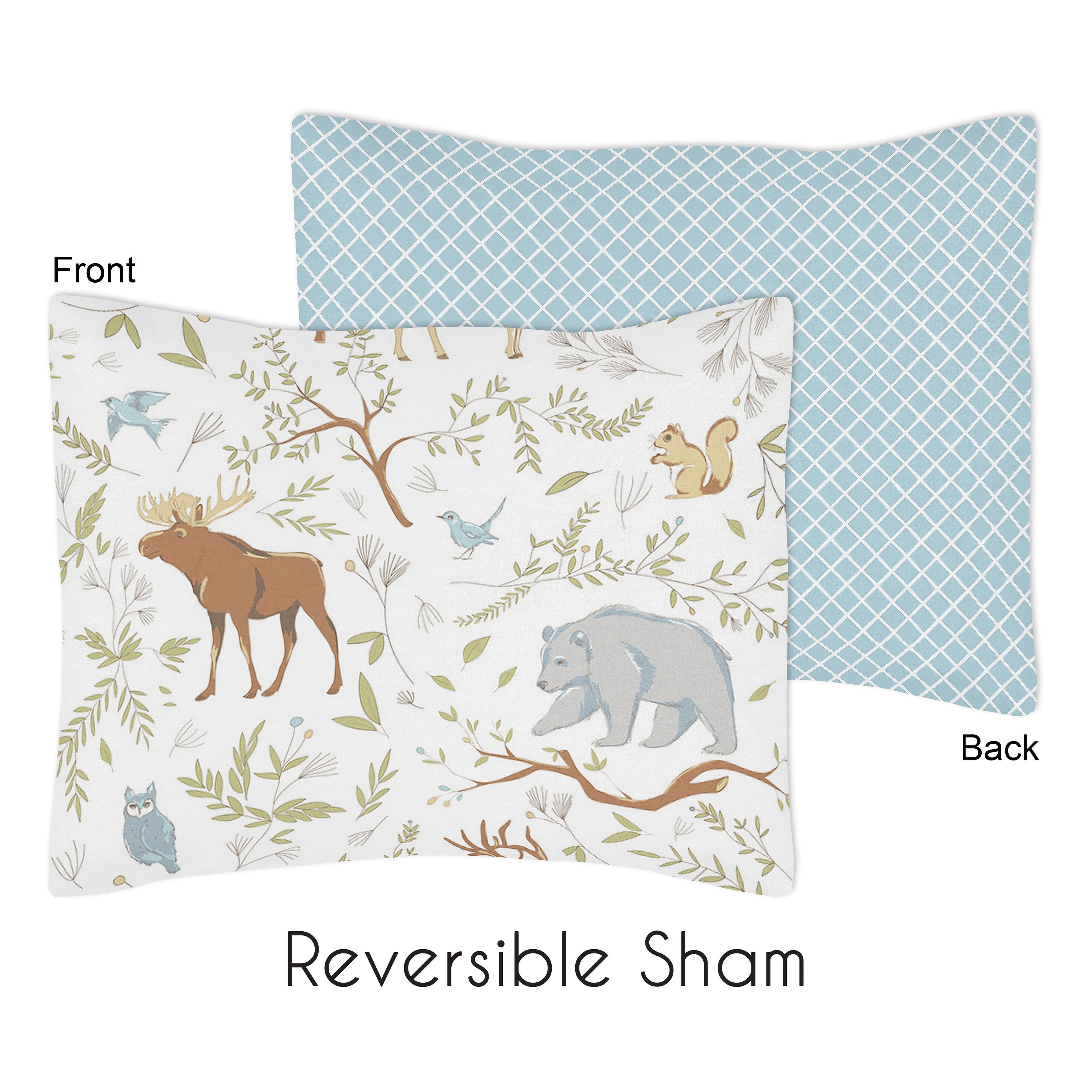 Woodland Animal Toile Collection Boy or Girl 4 piece Twin size Comforter Set Grey Green Brown Bear Deer Fox Forest Animals Bed Bath Beyond 32460821