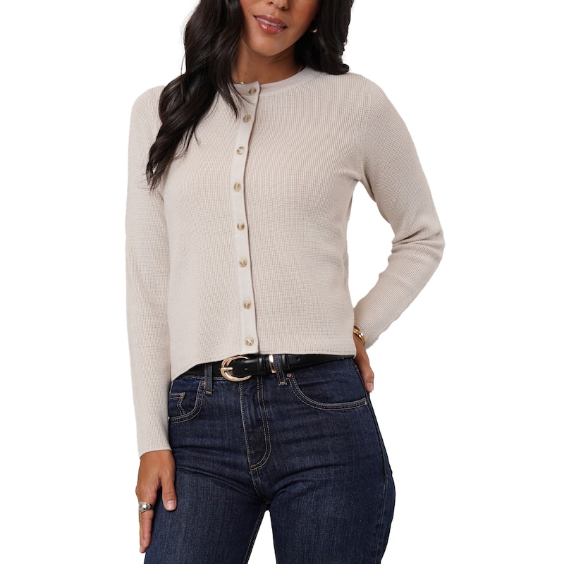 Cyrus Waffle-Knit Cardigan
