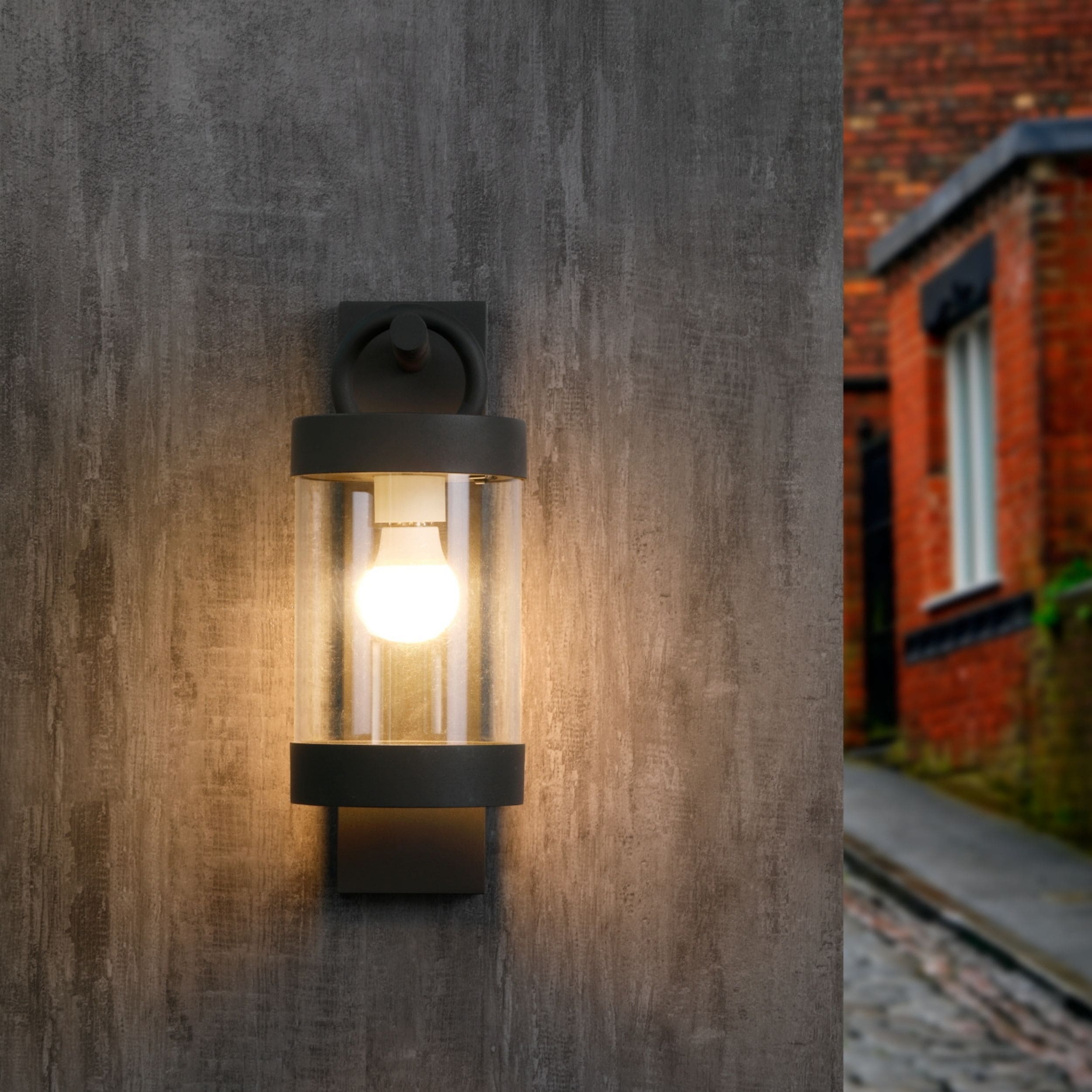 Grey Wall Light Outdoor Lantern with Dusk to Dawn Sensor On Sale Bed  Bath  Beyond 38261011