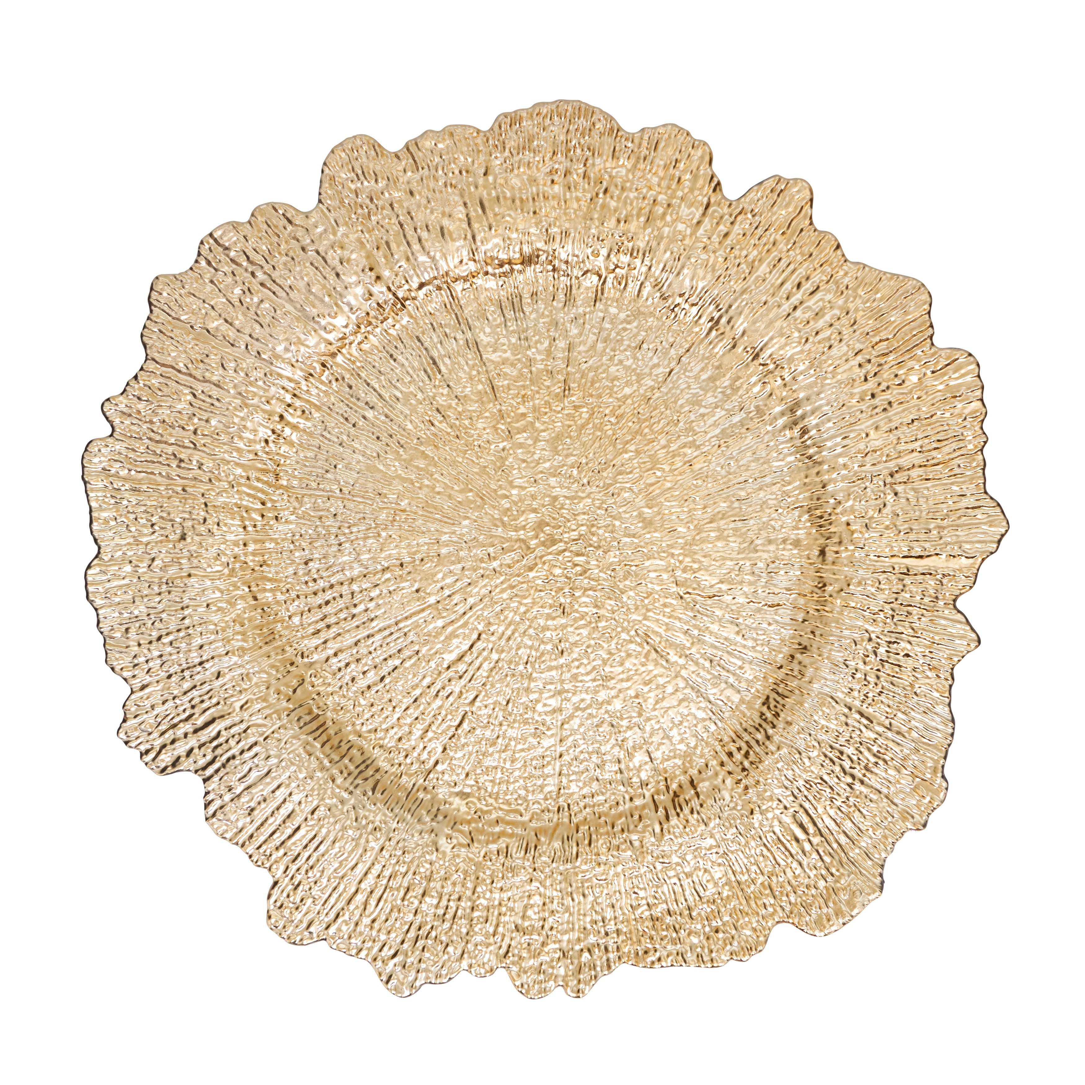 Starburst Charger Plates (Set of 4) - Textured Radiating Edge Tabletop Chargers for Dining Table, Place Settings