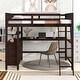 preview thumbnail 5 of 15, Full size Loft Bed with Drawers and Desk, Wooden Loft Bed with Shelves, Maximized Space, No Box Spring Required, Espresso
