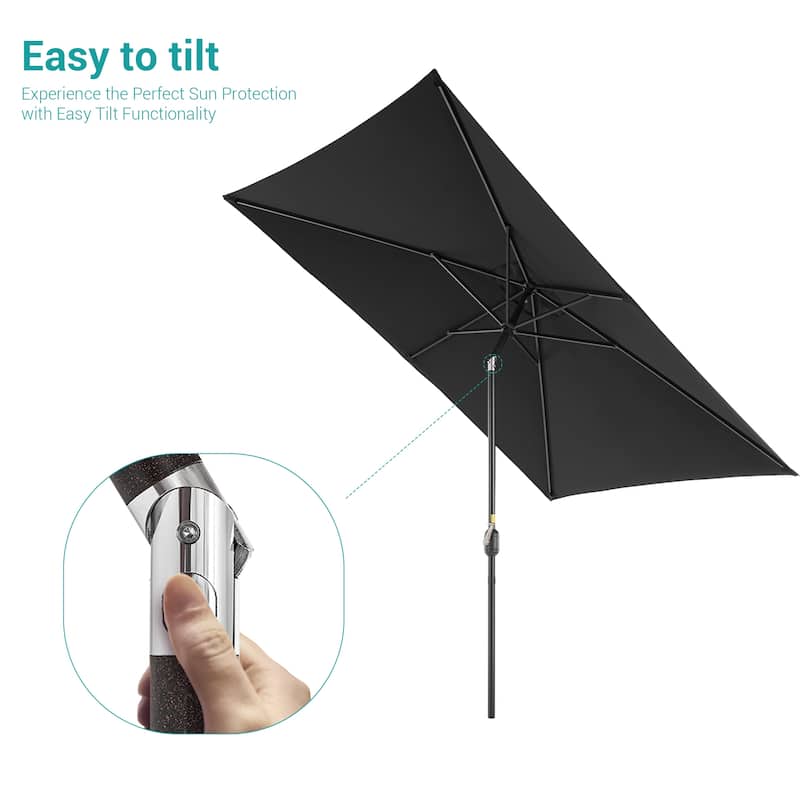 BONOSUKI 6x9FT Patio Market Umbrellas Table Umbrella with Tilt Button