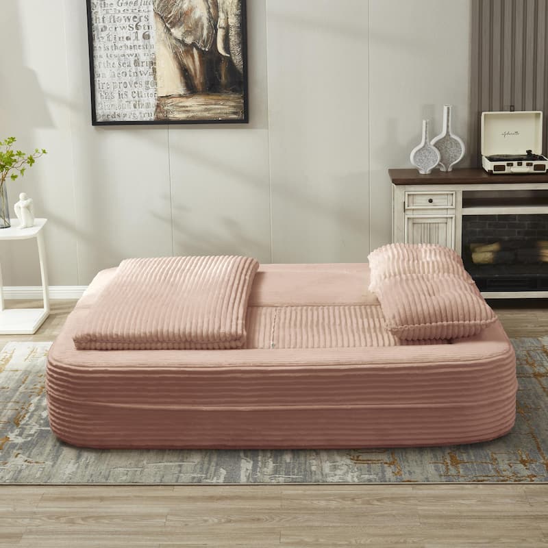 Sofa Bed With Independent Chaise Lounge And Functional Blanket,Convertible Sofa Bed,King Size Bed,Deep Seat