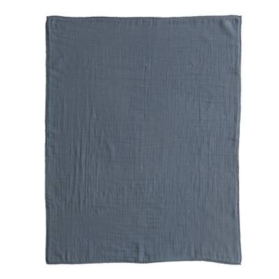 Cotton Double Cloth Baby Blanket with Trim in Bag - 40.0"L x 32.0"W x 0.3"H