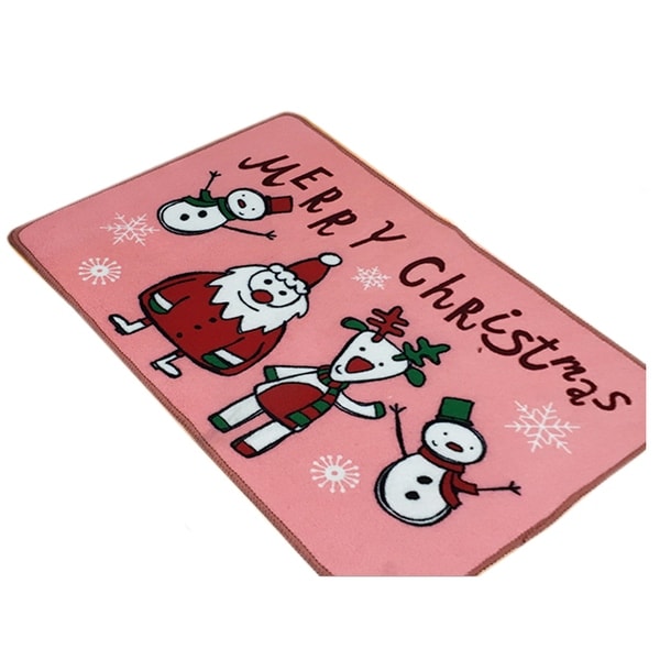 Christmas Series Ground Floor Foot Door Mat Carpet - Pink