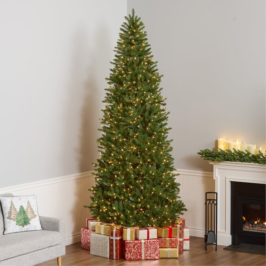 National Tree Company 10 ft. Natural Fraser Slim Fir Tree with Clear Lights - 10ft.