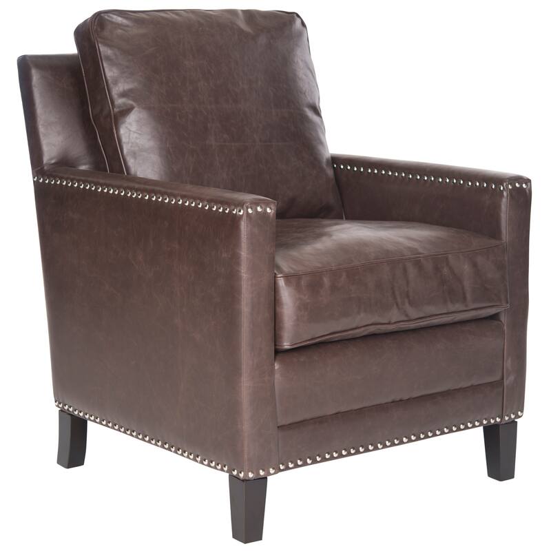 SAFAVIEH Kylee Peach Pink/ White Polyester Fabric Club Chair - 28.5" x 31.9" x 38.2" - 29Wx32Dx38H