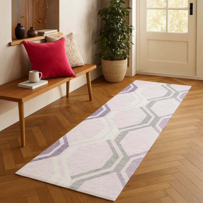 Machine Washable Indoor/ Outdoor Contemporary Dimensions Chantille Rug