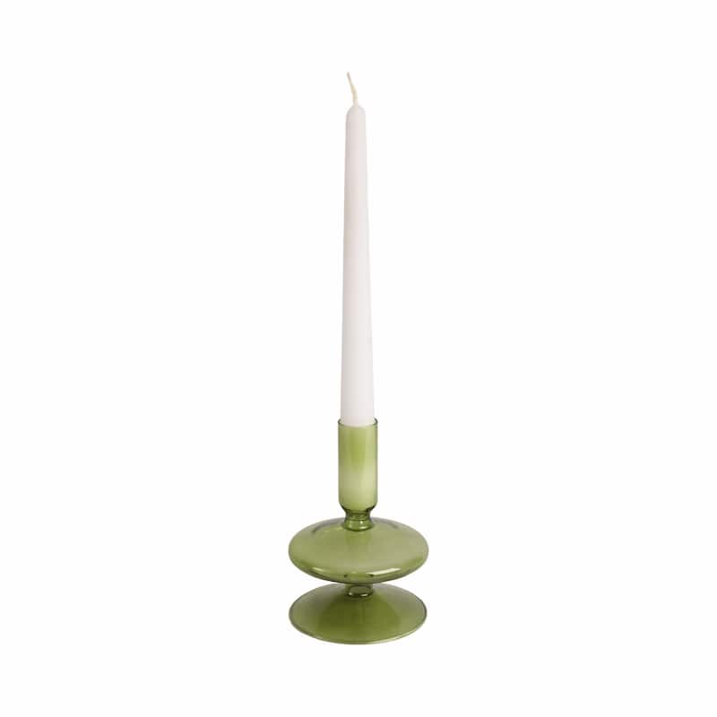 Modern Bubble Glass Candle Holder with Rounded Accent Base