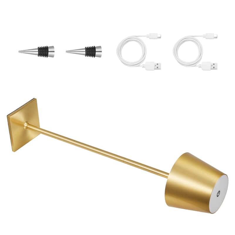 Cordless Table Lamp 2 PCS Rechargeable Battery Desk Lamp Adjustable Height Gold - Gold