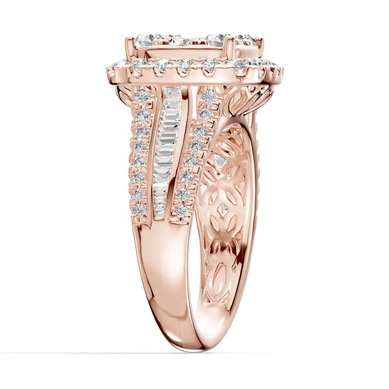 AEON Luminara Royale Cushion 1.50ct Lab Grown Diamond Cluster Halo Ring