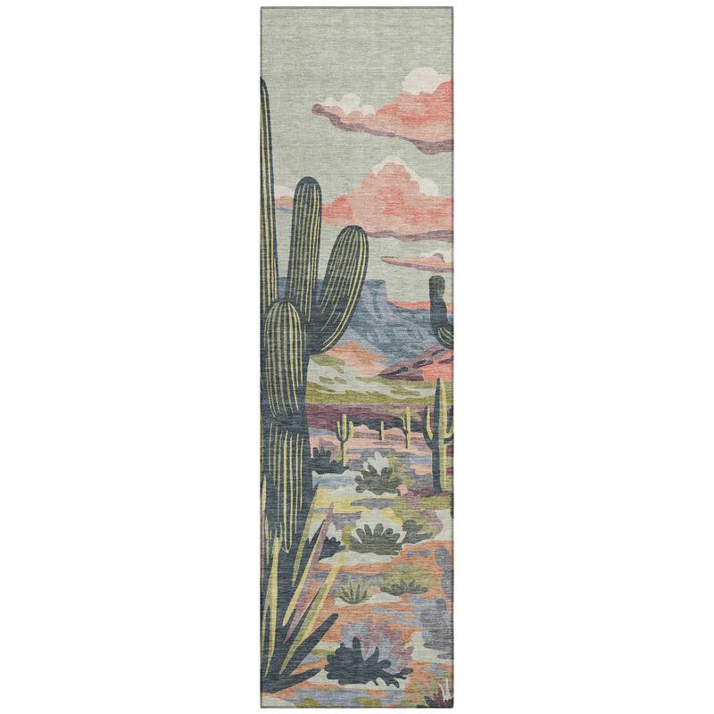 Machine Washable Indoor/ Outdoor Southwestern Mesa Chantille Rug