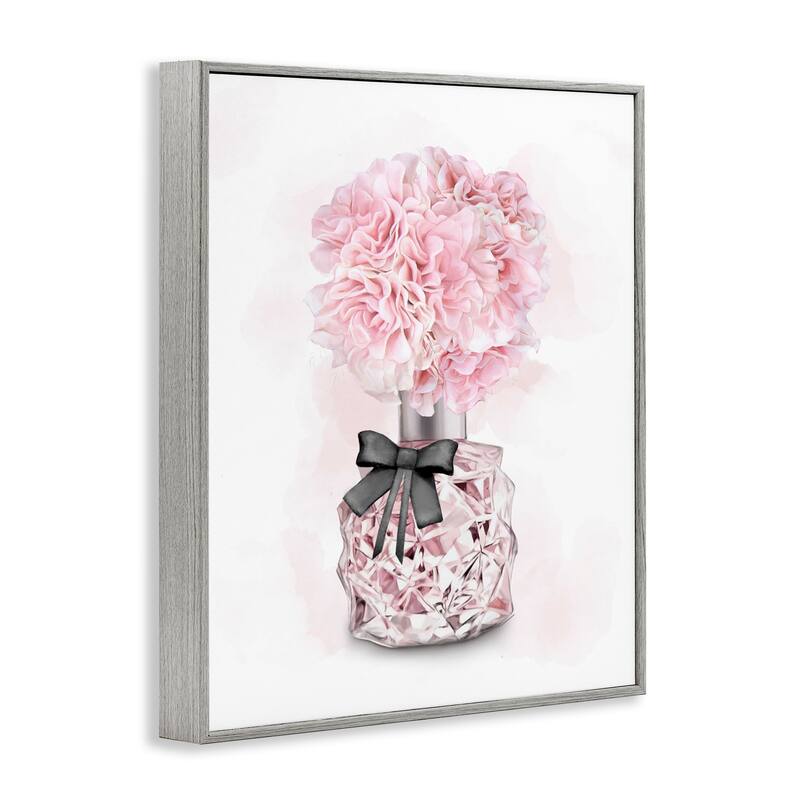 Stupell Pink Flower Perfume Glam Fashion Design Framed Giclee Texturized Art by Ziwei Li