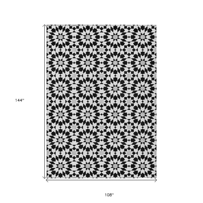 HomeRoots Floral Medallion Transitional Rectangle Outdoor Rug