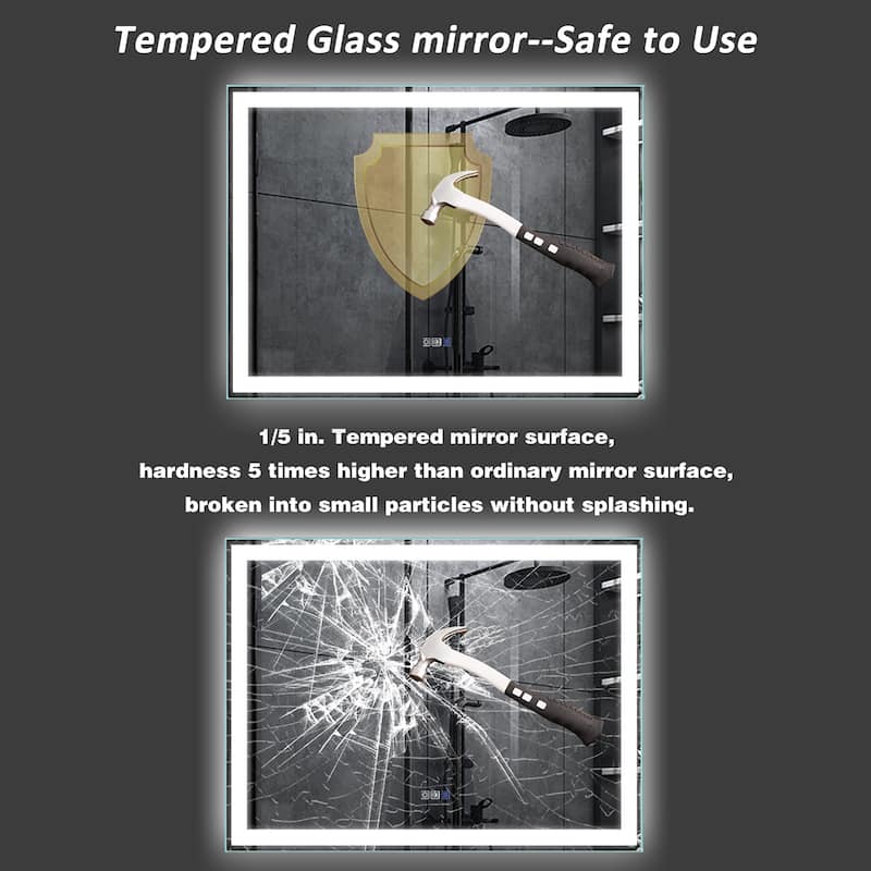 Clihome 48 X 36 Inch LED Lighted Bathroom Wall Mounted Mirror - 48"X36"