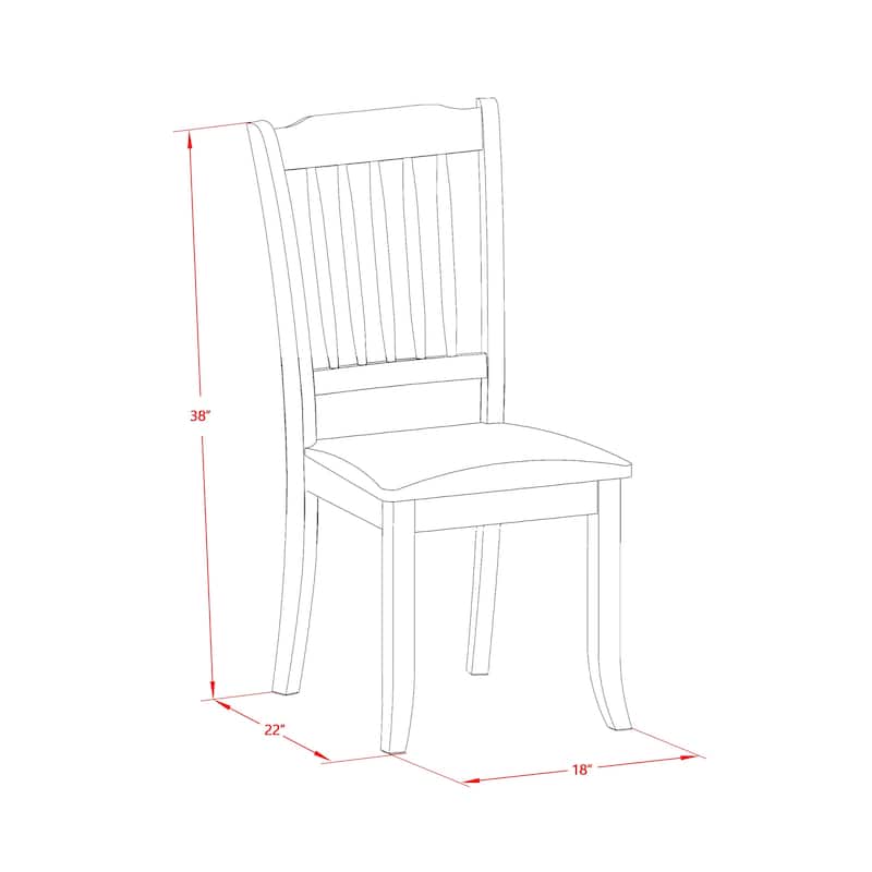 East West Furniture Table Set- a Wooden Table and Dining Room Chairs(Finish & Pieces Options)