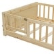 preview thumbnail 13 of 19, Twin Size Floor Platform Bed with Built-in Book Storage Rack, Door