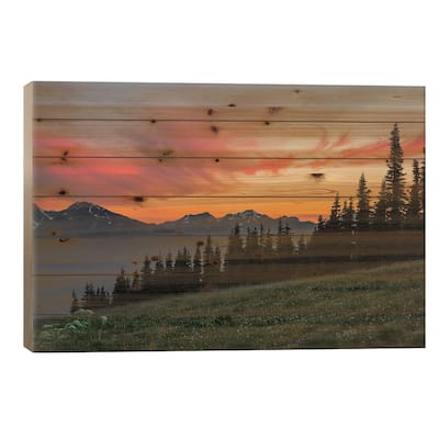 Majestic Sunset As Seen From Hurricane Ridge, Olympic National Park, Washington, USA Print On Wood by Gary Luhm - Multi-Color