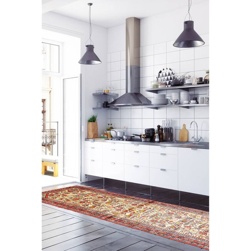 ECARPETGALLERY Hand-knotted Andelz Beige Wool Rug - 2'1 x 8'4