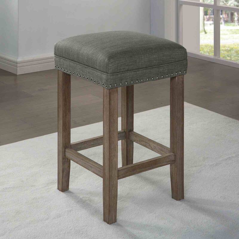 Gray Finish Dining Set USB Port Table and Stools