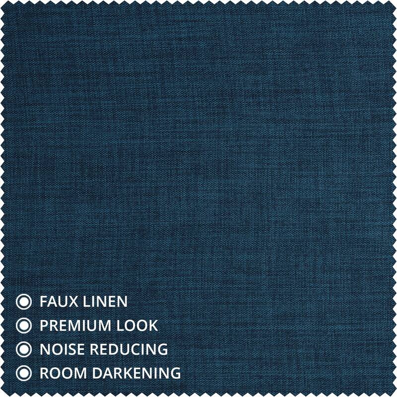 Exclusive Fabrics Textured Faux Linen Extra Wide Room Darkening Curtains for Bedroom & Living Room Curtains (1 Panel)