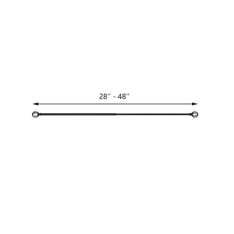Acroma Adjustable Single Curtain Rod Overall Width X 0.75" Diameter