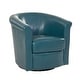 preview thumbnail 2 of 42, Marvel Traditional 360-degree Swivel Tub Chair Teal Faux Leather
