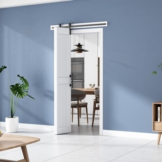 Sanding 24in./28in./30in./36in./44in./48in.x 84in. MDF Bi-Fold Barn Door with Hardware Kit ,Covered with Water-Proof PVC Surface