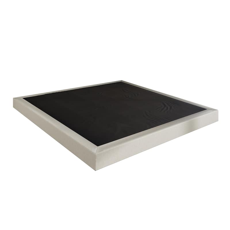 Clayfell Walpi 5" Metal Box Spring / Bed Foundation - Warm Gray/Black, Durable Metal Construction