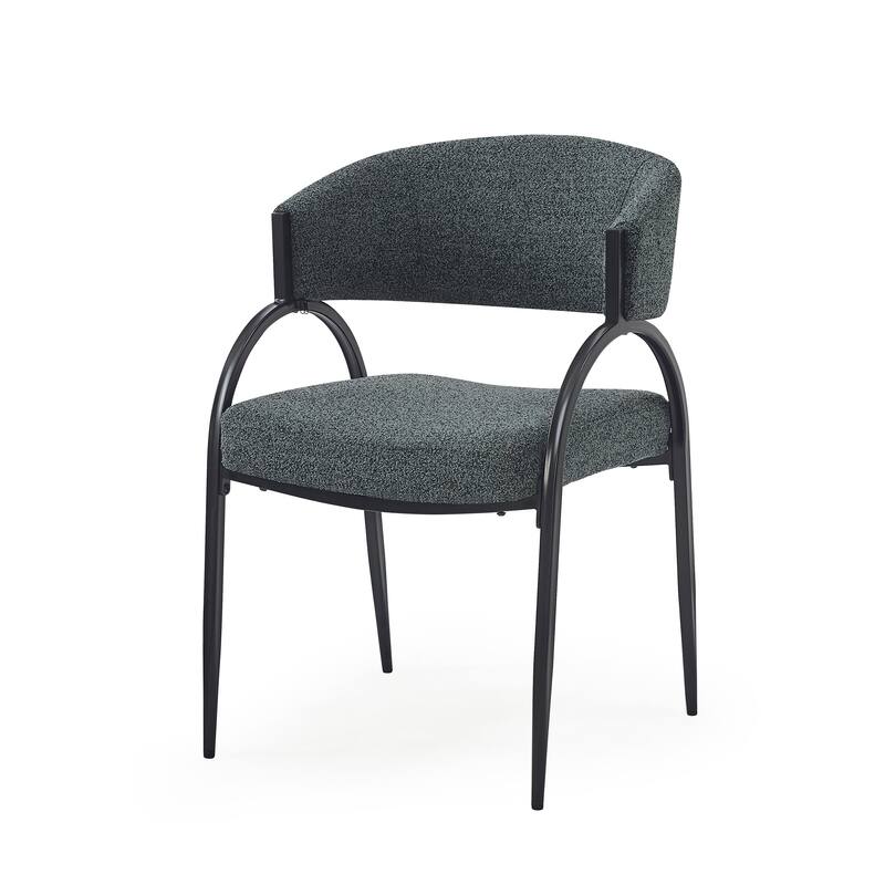 Modern Set of 2 Dining Chairs with Padded Backrest Seat, Metal Legs for Dining Room Living Room and Café