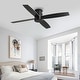 preview thumbnail 12 of 12, WINGBO 44" and 52" Flush Mount DC Ceiling Fan without Lights, 4 Reversible Blades