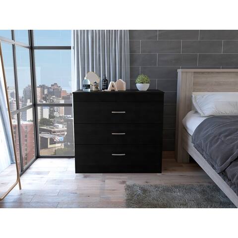 TUHOME Melia 3 Drawer Dresser with Superior Top and Metal Hardware