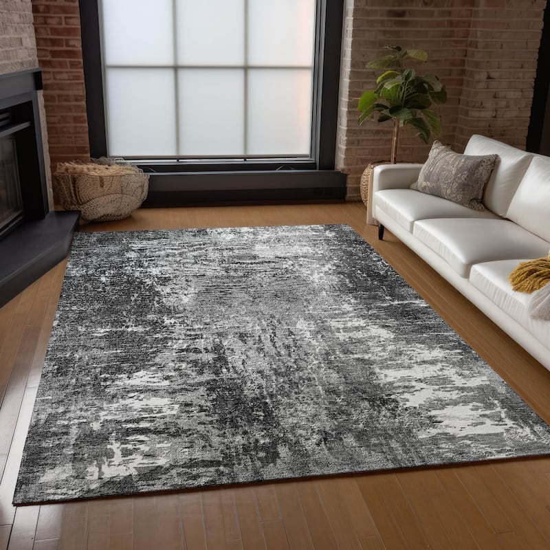 Machine Washable Indoor/ Outdoor Chantille Abstract Contemporry Rug