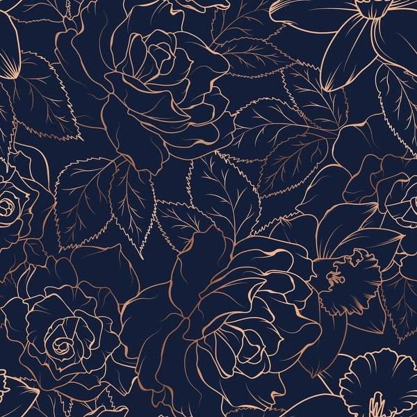 Rose Peony Daffodil Narcissus Blossom Removable Wallpaper - 24'' inch x 10'ft
