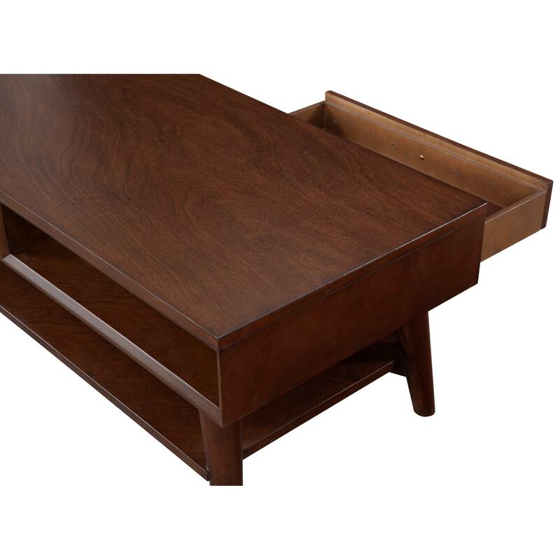 Alpine Furniture Flynn Mid Century Modern 1 Drawer Coffee Table
