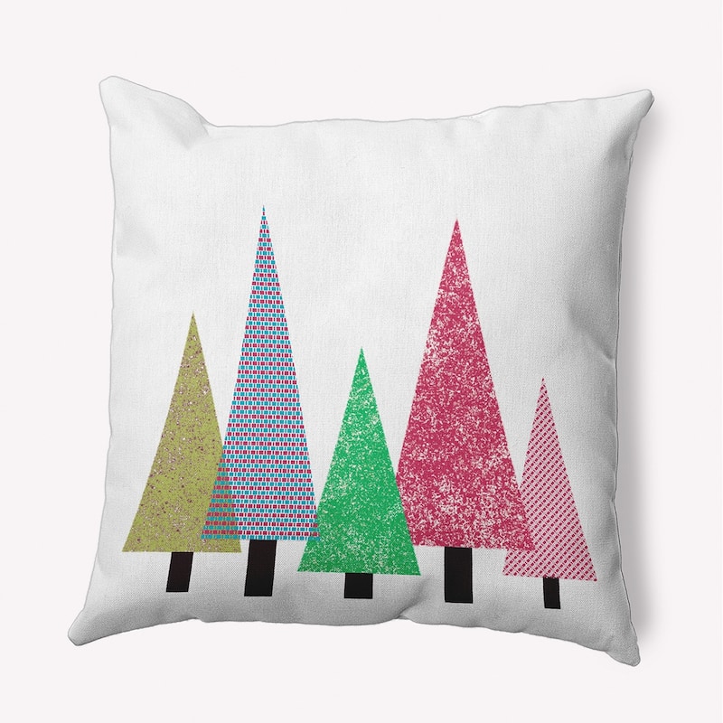 Triangle Trees Christmas Accent Pillow - 20" x 20" - Bright Green