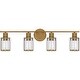 preview thumbnail 5 of 6, Isla 4-Light Weathered Brass Vanity Light|Metallic