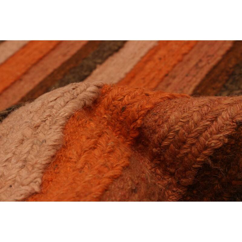 ECARPETGALLERY Flat-Weave Natural Orange Wool Tapestry Kilim - 9'10 x 9'5