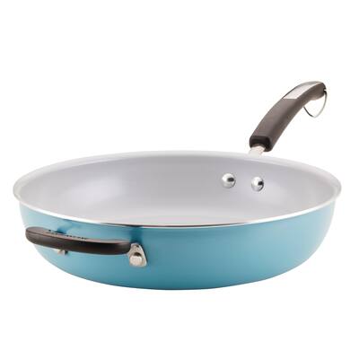 Farberware Eco Advantage Ceramic Nonstick Deep Frying Pan with Helper Handle, 12.5-Inch