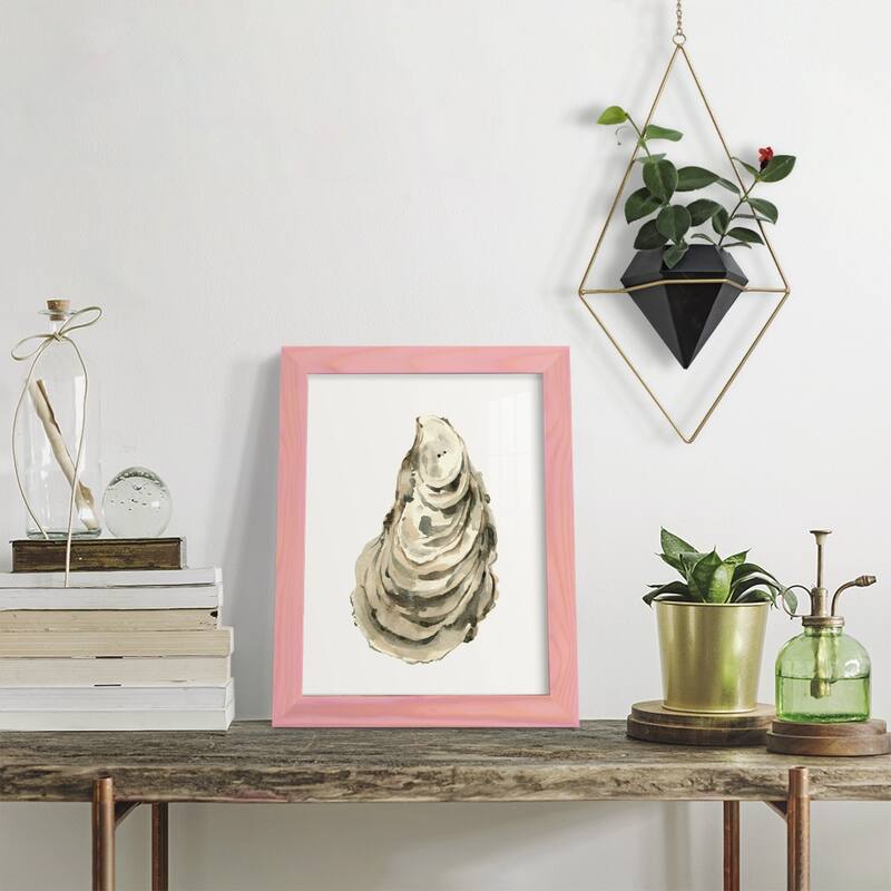 Neutral Oyster Study I -Framed Print w/glass-Cherry Red