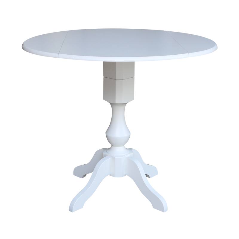 42" Round Dual Drop Leaf Pedestal Table