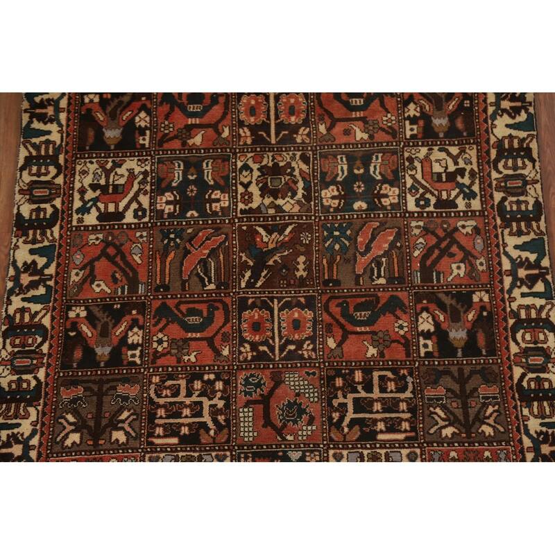 Garden Design Bakhtiari Persian Vintage Area Rug Handmade Wool Carpet - 5'0"x 9'0"
