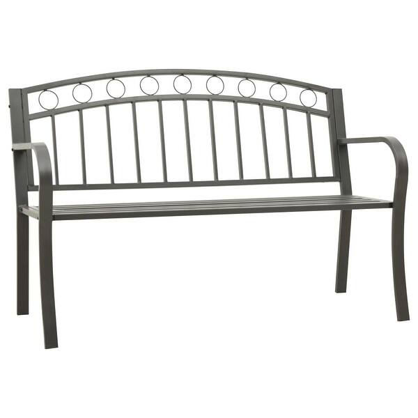 slide 2 of 4, vidaXL Patio Bench 49.2" Steel Gray