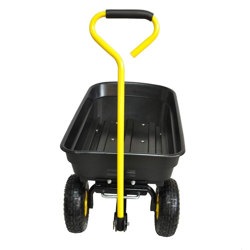 Folding Wagon Poly Garden Dump Cart with Sponge Hand-holder